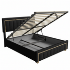 Cama Preta e Dourada - Fundo Branco