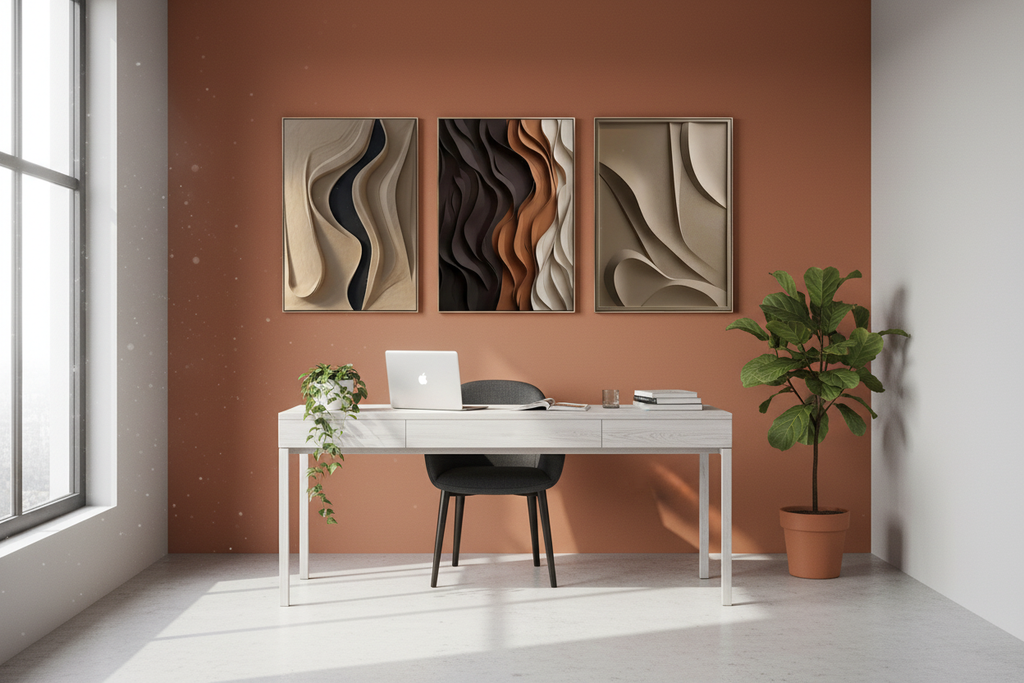 Home Office - Parede Laranja Queimado