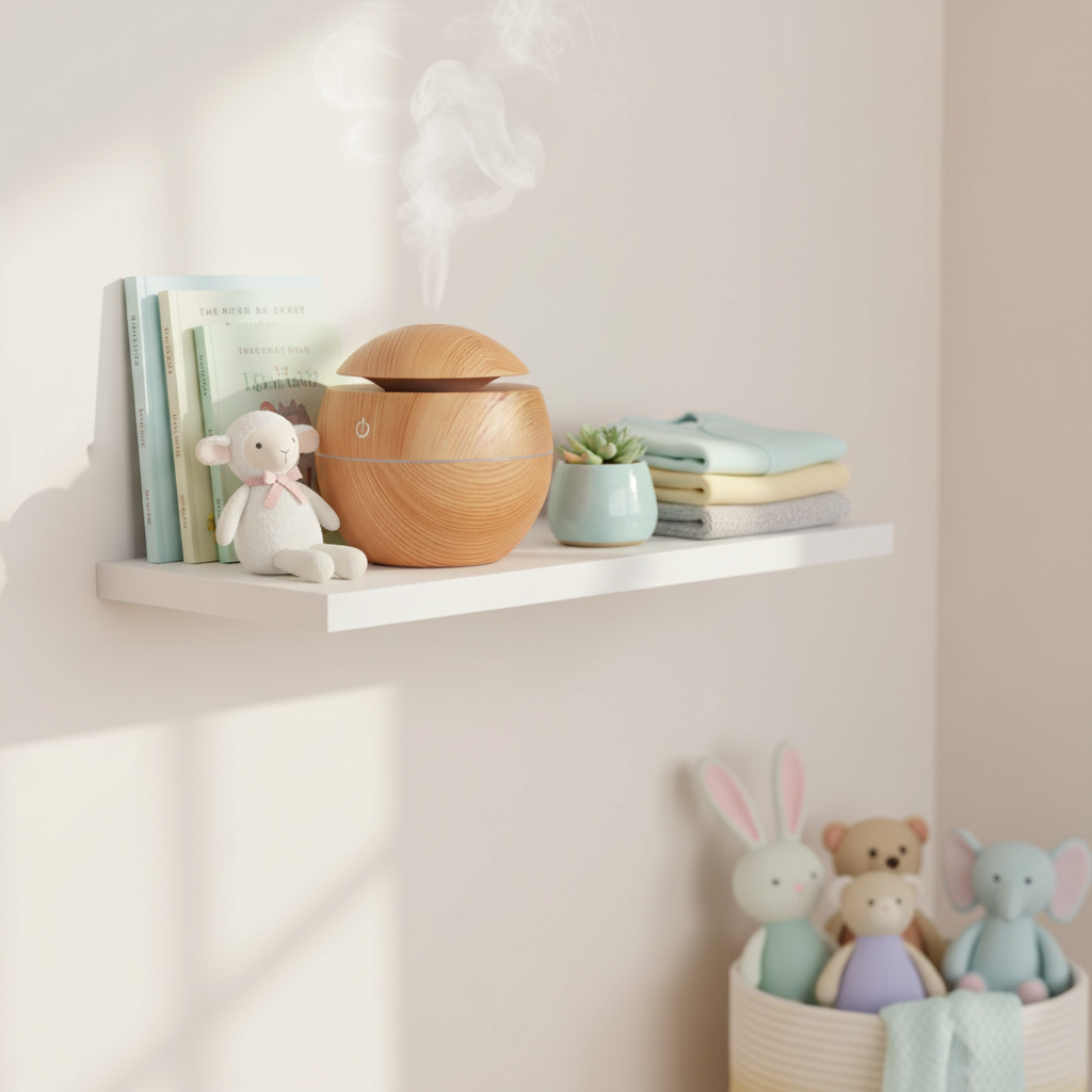 Humidificador no quarto de bebé