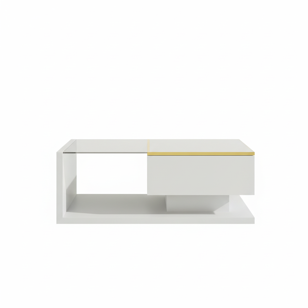 Mesa de Centro Branca - Fundo Branco