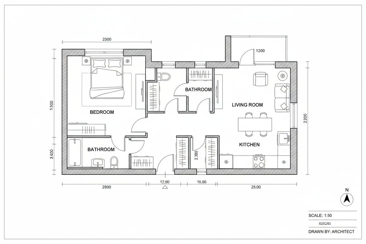 Planta 2D Apartamento Residencial