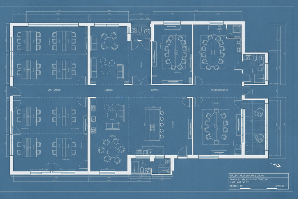 Planta 2D Escritório Moderno