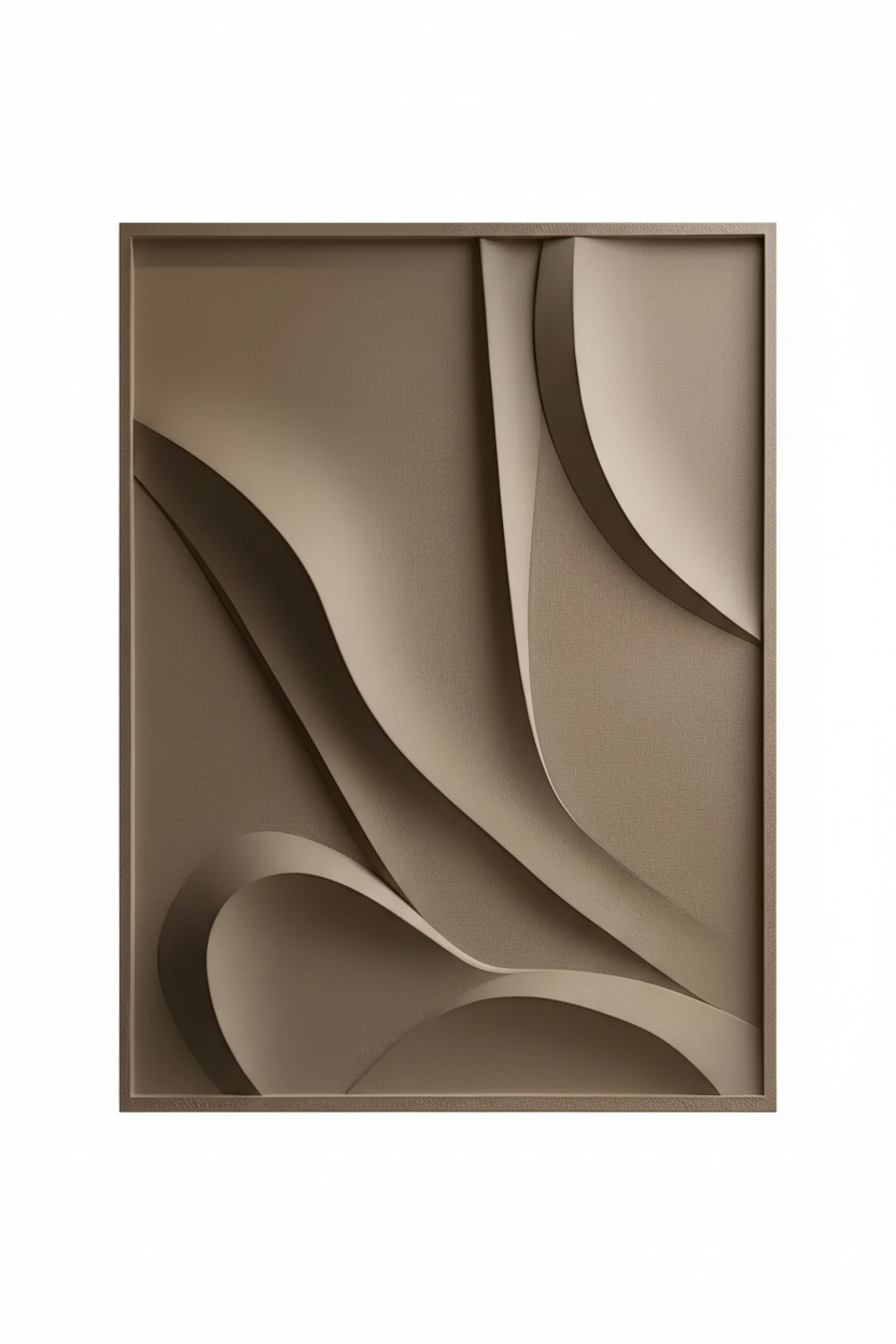 Quadro Ondas Bege/Taupe