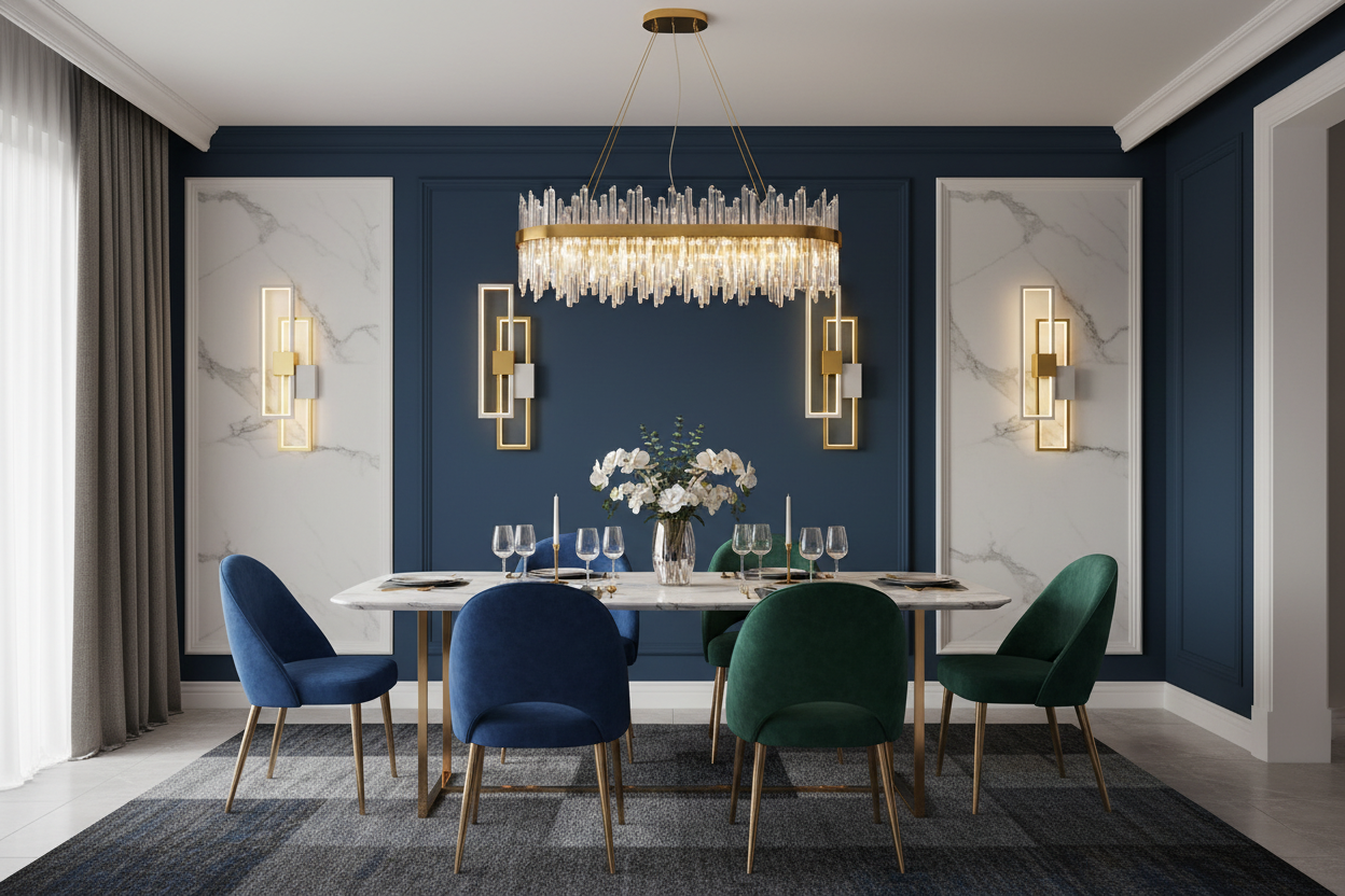 Sala de Jantar - Azul Marinho Luxo